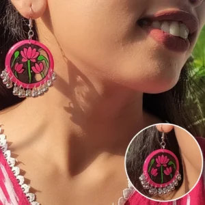 Handcrafted Lotus Resin Earrings