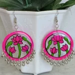 Handcrafted Lotus Resin Earrings