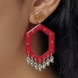 Bold Red Resin Earrings for Women