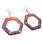 Geometric Dangles Resin Earrings