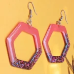 Geometric Dangles Resin Earrings