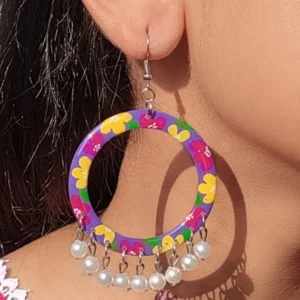 Meenakari Hoop Earrings for Women