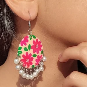 Floral Resin Drop Earrings for Women