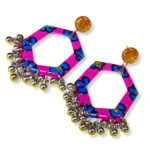 Floral Pink Resin Earrings for Women