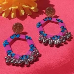 Floral Pink Resin Earrings for Women