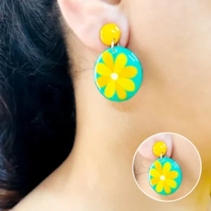 Dainty Floral Resin Earrings for Women