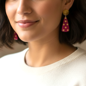 Red Drop Resin Earrings for Women