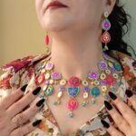Meenakari-Inspired Resin Choker Jewelry Set