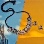Black & White Resin Choker Necklace Set