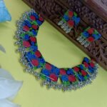 Floral Resin Choker Necklace Set for Women