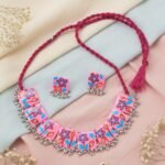 Hand-Painted Resin Choker Necklace Set