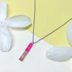 Pink Bar Resin Pendant For Women