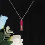 Pink Bar Resin Pendant For Women