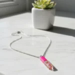 Pink Bar Resin Pendant For Women