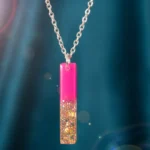 Pink Bar Resin Pendant For Women