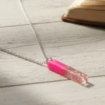 Pink Bar Resin Pendant For Women
