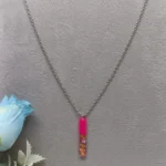 Pink Bar Resin Pendant For Women