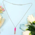 Pink Bar Resin Pendant For Women