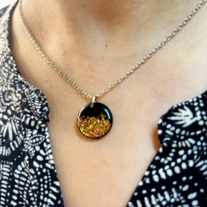 Starry Night Black Resin Pendant