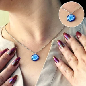 Elegant Blue Evil-Eye Resin Pendant