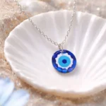 Elegant Blue Evil-Eye Resin Pendant