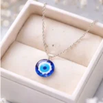 Elegant Blue Evil-Eye Resin Pendant