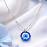 Elegant Blue Evil-Eye Resin Pendant