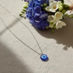 Elegant Blue Evil-Eye Resin Pendant