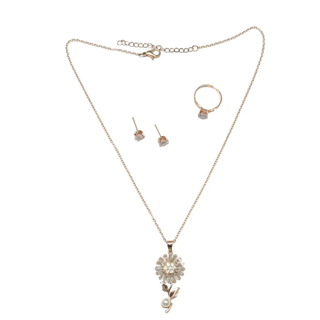 Radiant Rose Gold-Tone Jewelry Set