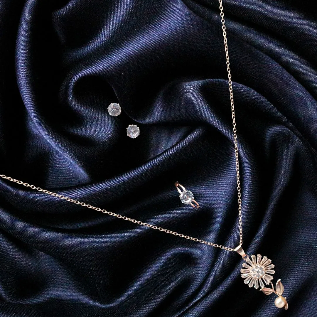 Radiant Rose Gold-Tone Jewelry Set