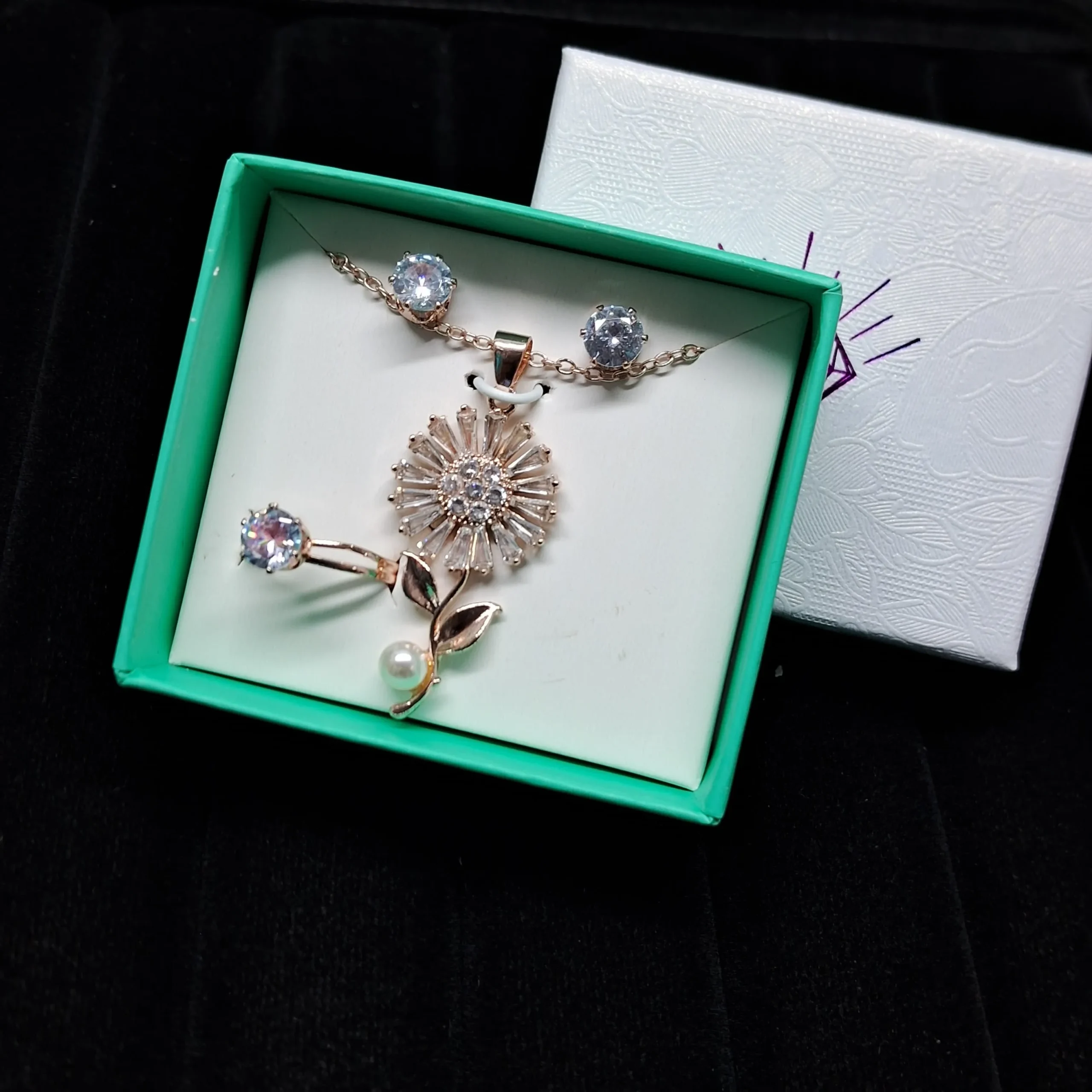 Radiant Rose Gold-Tone Jewelry Set