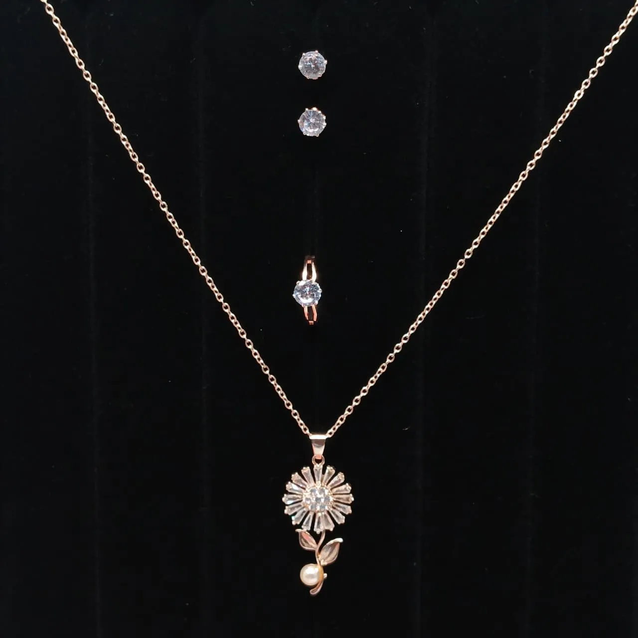 Radiant Rose Gold-Tone Jewelry Set