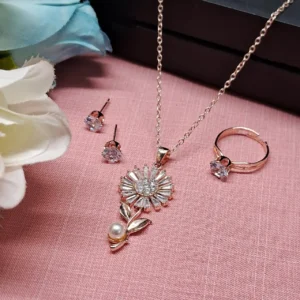 Radiant Rose Gold-Tone Jewelry Set