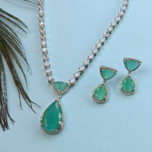 Elegant Green Cubic Zirconia Jewelry Set