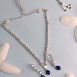 Premium Sapphire Blue AD Necklace Set