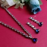 Premium Sapphire Blue AD Necklace Set