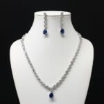 Premium Sapphire Blue AD Necklace Set
