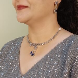Premium Blue CZ Jewelry Set for Women