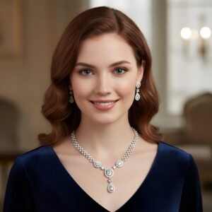 Silver-Tone AD Necklace & Earring Set
