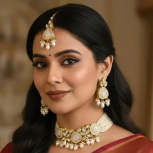Traditional Pearl Choker Necklace Set