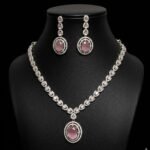 Romantic Pink CZ Necklace Set