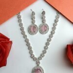Romantic Pink CZ Necklace Set