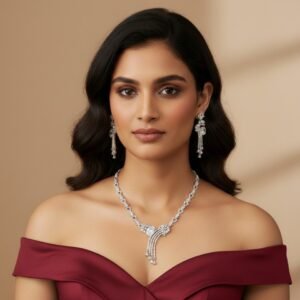 Sparkling CZ Statement Necklace Set