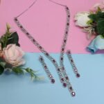 Premium Silver-Tone V-Drop Necklace Set