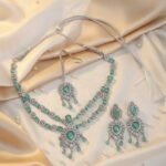 Premium Mint Green AD Stone Necklace Set