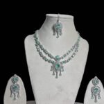 Premium Mint Green AD Stone Necklace Set