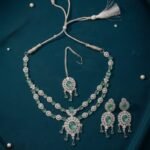 Premium Mint Green AD Stone Necklace Set