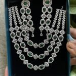 Multi-Layer Emerald-Green AD Necklace Set