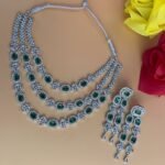 Multi-Layer Emerald-Green AD Necklace Set
