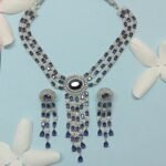 Elegant Sapphire-Voilet Statement Necklace Set